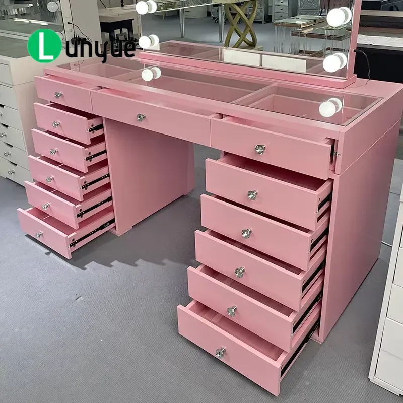 طاولة زينة خشبية وردية مع مرآة - مراجعة Beauty Makeup Vanity Set وسعره