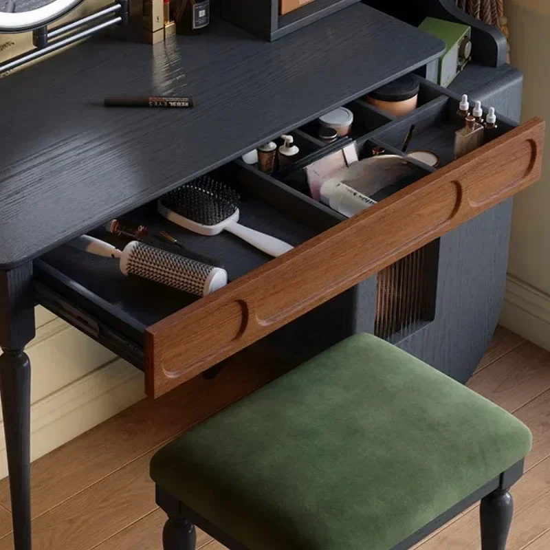 طاولة تجميل سوداء مع درج وكرسي - مراجعة Beauty Makeup Vanity Set وسعره
